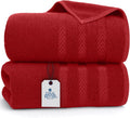 Bath Sheet 35x70 in Pack of 2 - Oversized Plush Red Towels