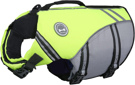 VIVAGLORY Dog Life Vest for Swimming & Boating, XL Yellow