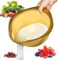 Stainless Steel Rice Strainer - Effortlessly Wash Quinoa to Pasta!