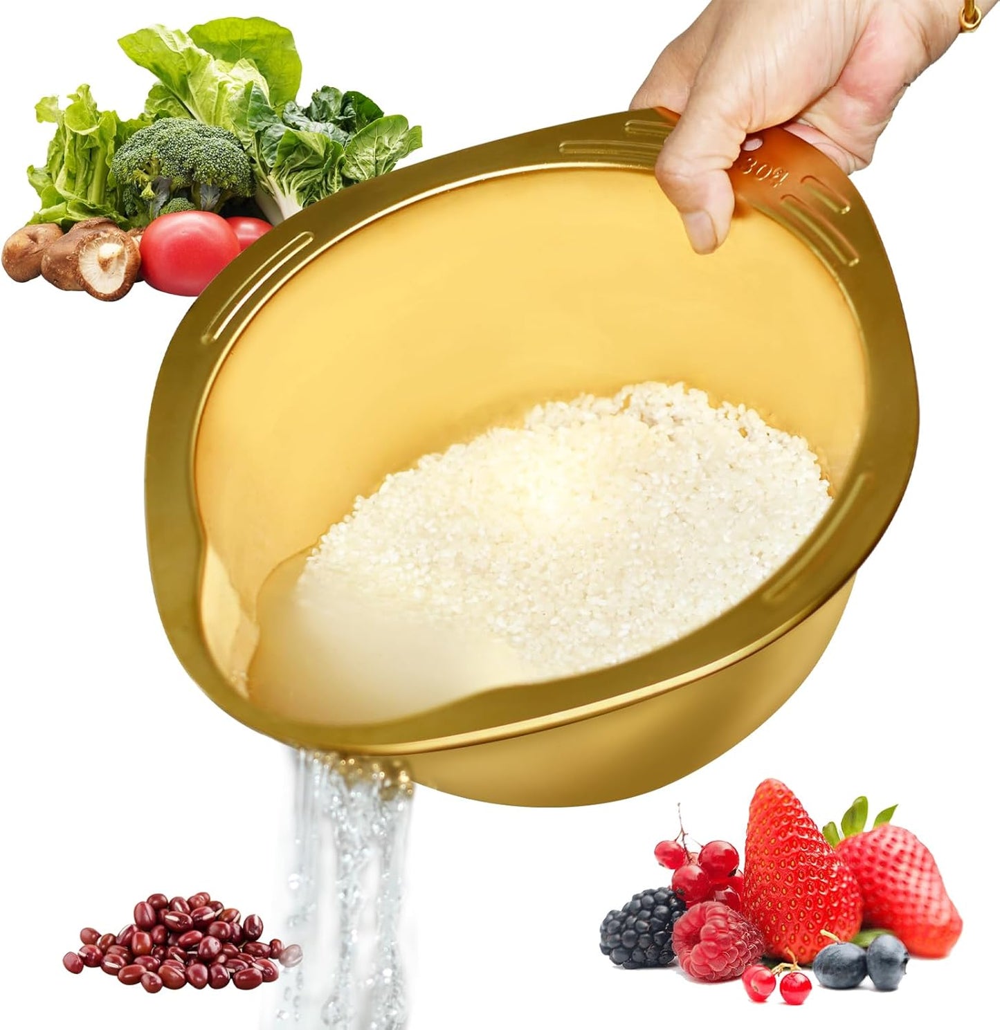 Stainless Steel Rice Strainer - Effortlessly Wash Quinoa to Pasta!