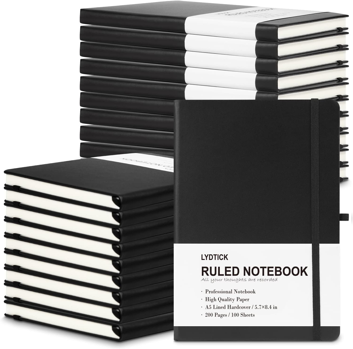 LYDTICK 20 Pack College Ruled Hardcover Journals - Ideal for Note Taking!