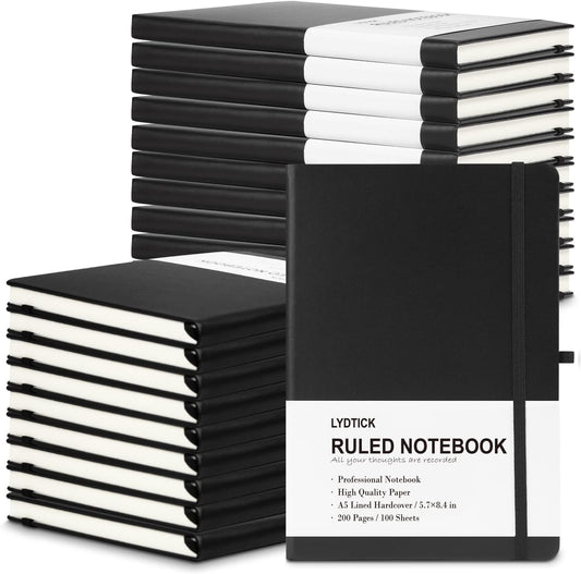 LYDTICK 20 Pack College Ruled Hardcover Journals - Ideal for Note Taking!