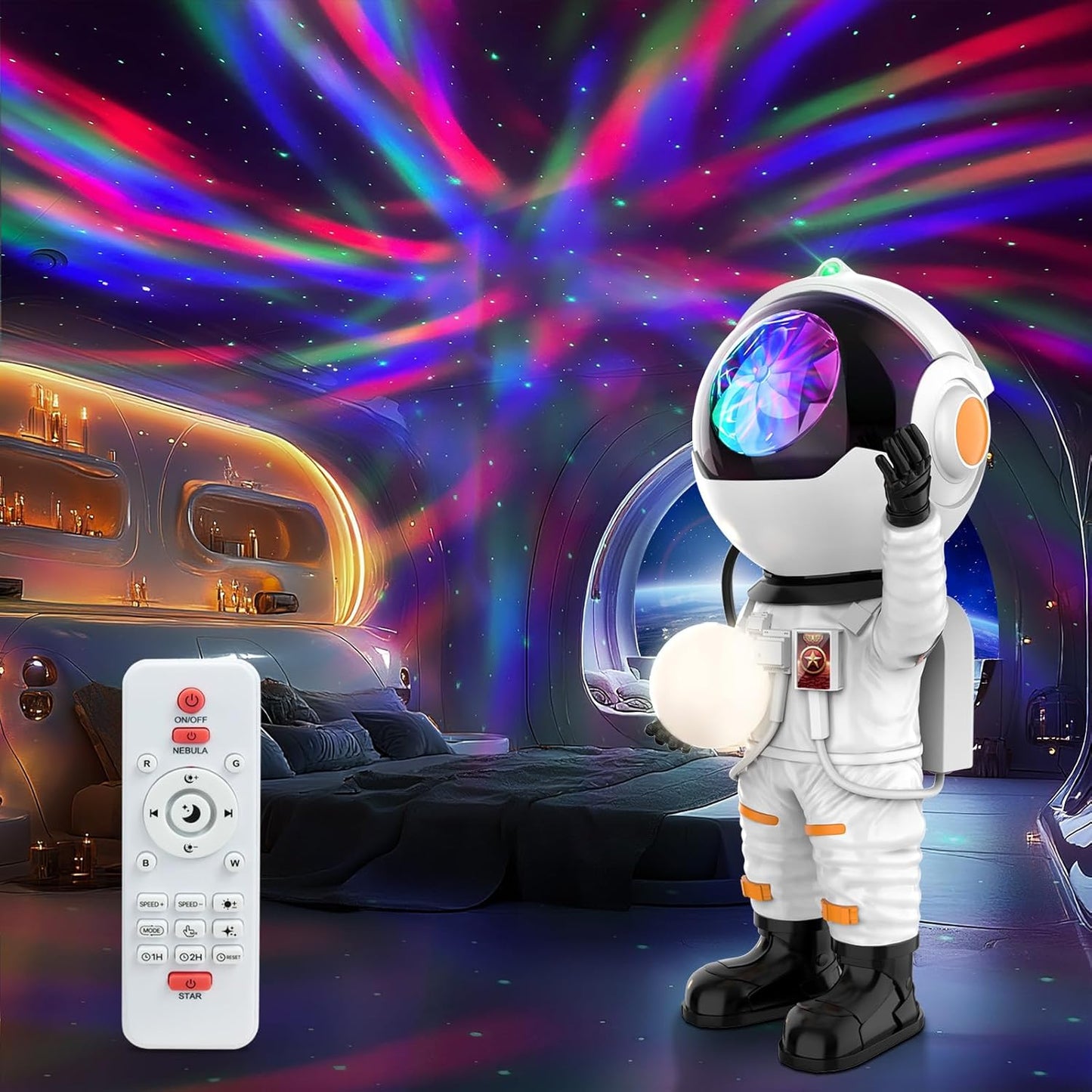 Rossetta Astronaut Galaxy Projector for Bedroom and Home Decor