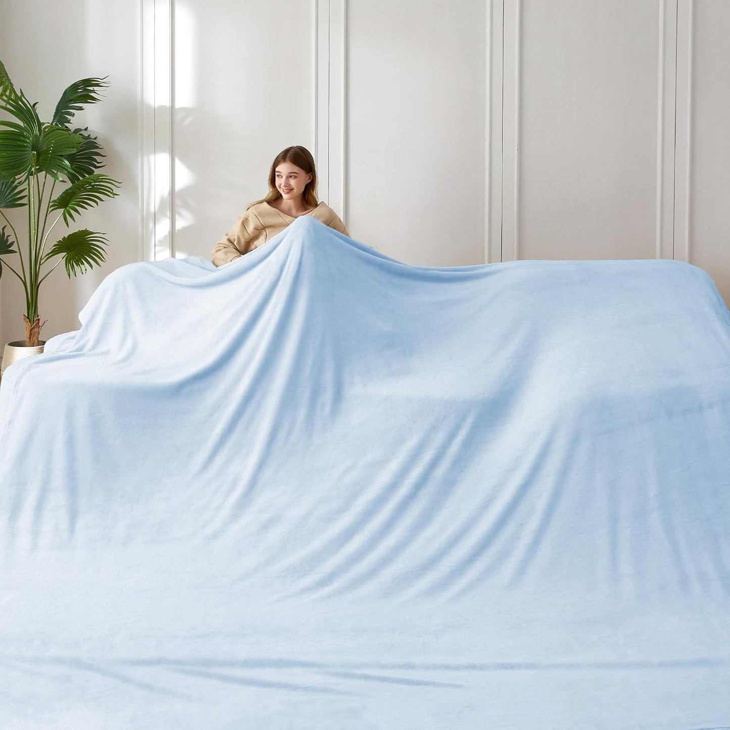 COOVA Oversized King Fleece Blanket for Cozy Family Moments