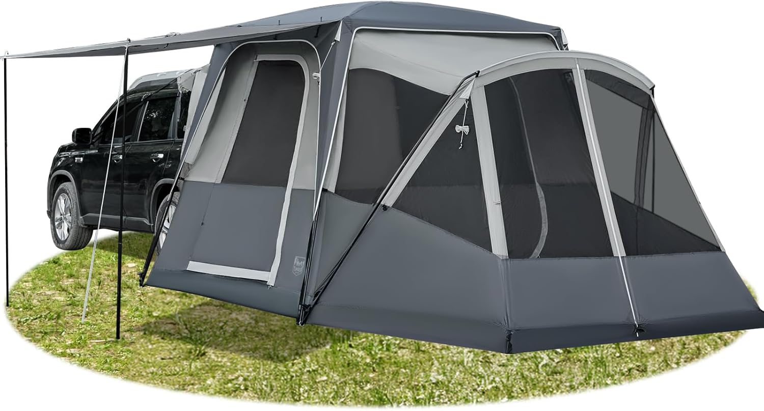 Spacious 5-9 Person SUV Tent with Screen Porch for Camping