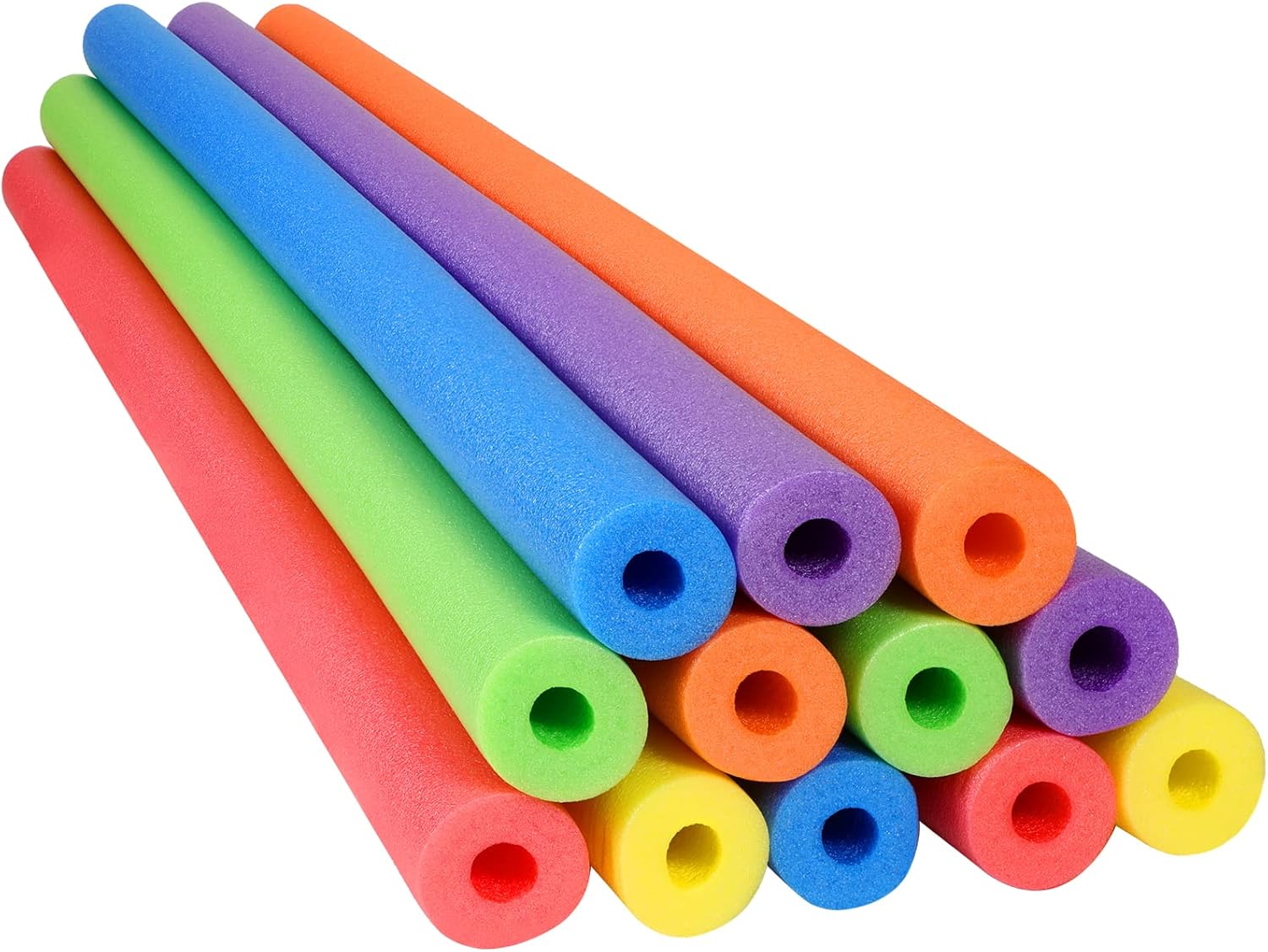 12 Pack Jumbo Foam Pool Noodles for Swimming and Crafts