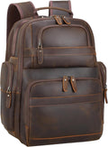 TIDING Men's Vintage Leather Backpack 15.6in Laptop Bag - Durable