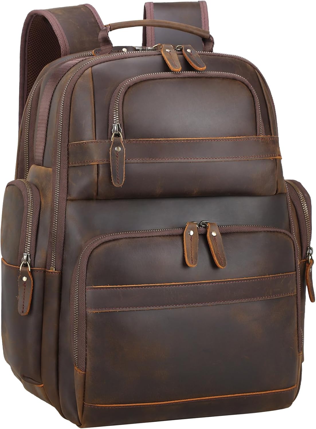 TIDING Men's Vintage Leather Backpack for Business Travel