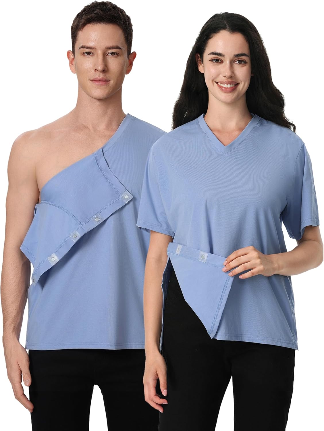 Magnetic Buttons Post Shoulder Surgery Recovery Shirt for Men