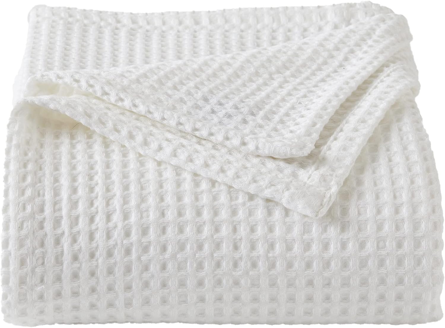 100% Cotton Waffle Weave Bed Blanket for All-Season Comfort