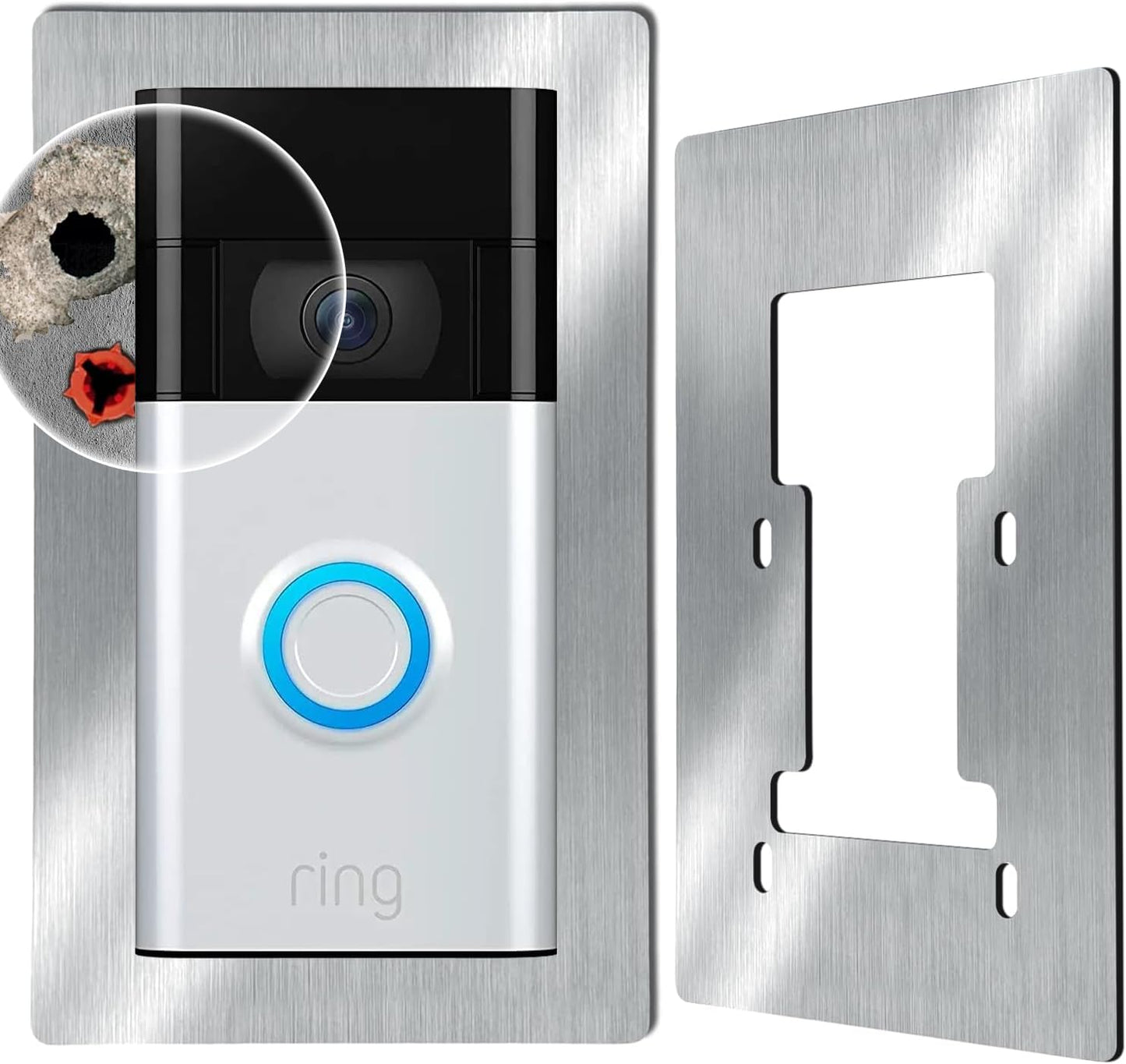 Stainless Steel Faceplate for Ring Doorbell - Enhance Security