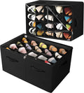 Shoe Organizer for Closet 2 Pack - Foldable Shoe Box Space Saver
