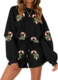 Women 2 Piece Christmas Sweat Shorts Set - Oversized Lounge Fit