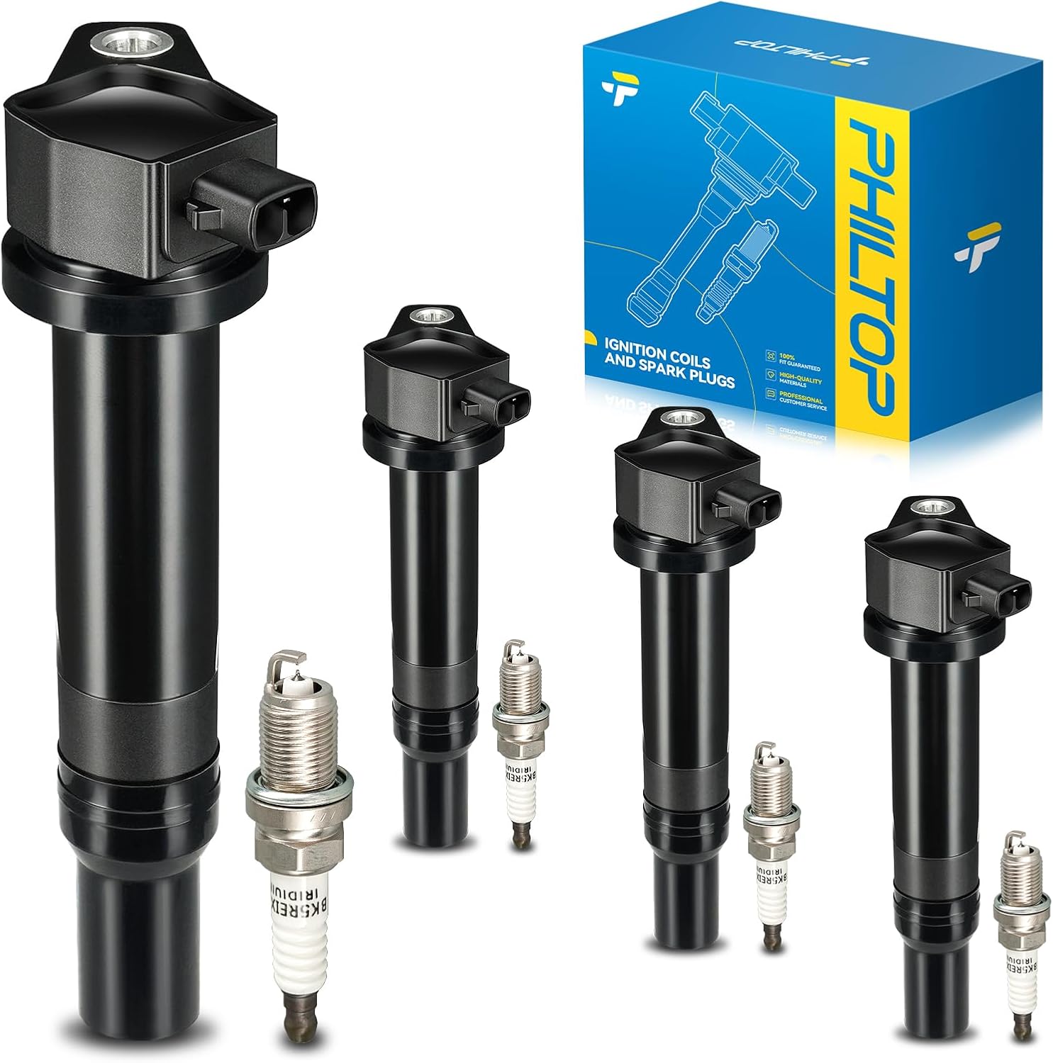 PHILTOP Ignition Coil Pack and Spark Plugs for Hyundai and Kia