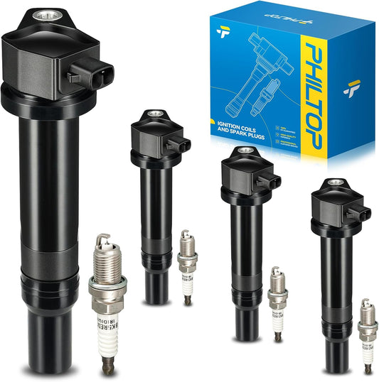 PHILTOP Ignition Coil Pack and Spark Plugs for Hyundai and Kia