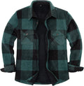 ZENTHACE Men's Sherpa Lined Fleece Plaid Flannel Shirt Jacket - Warm