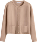 Women Striped Cropped Cardigan Sweater - Chic Fall Layering