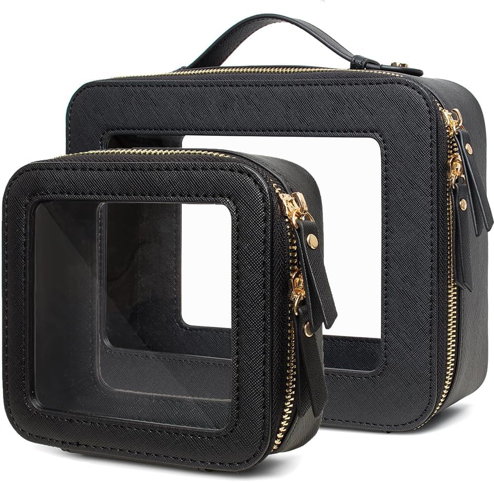 Clear Makeup Bag Small, TSA Approved Travel Organizer for Essentials