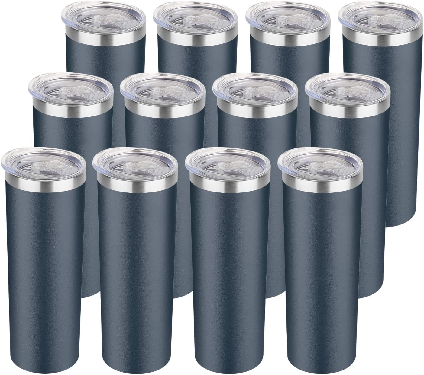 20 oz Skinny Tumblers Set - Durable Insulated Travel Mugs