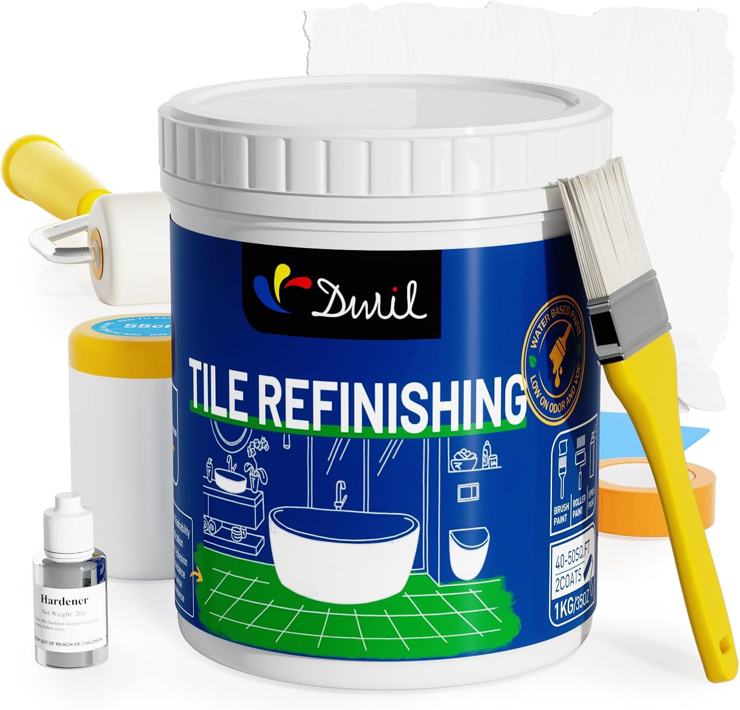 DWIL Tub Paint Kit for Easy Bathroom Refinishing Projects