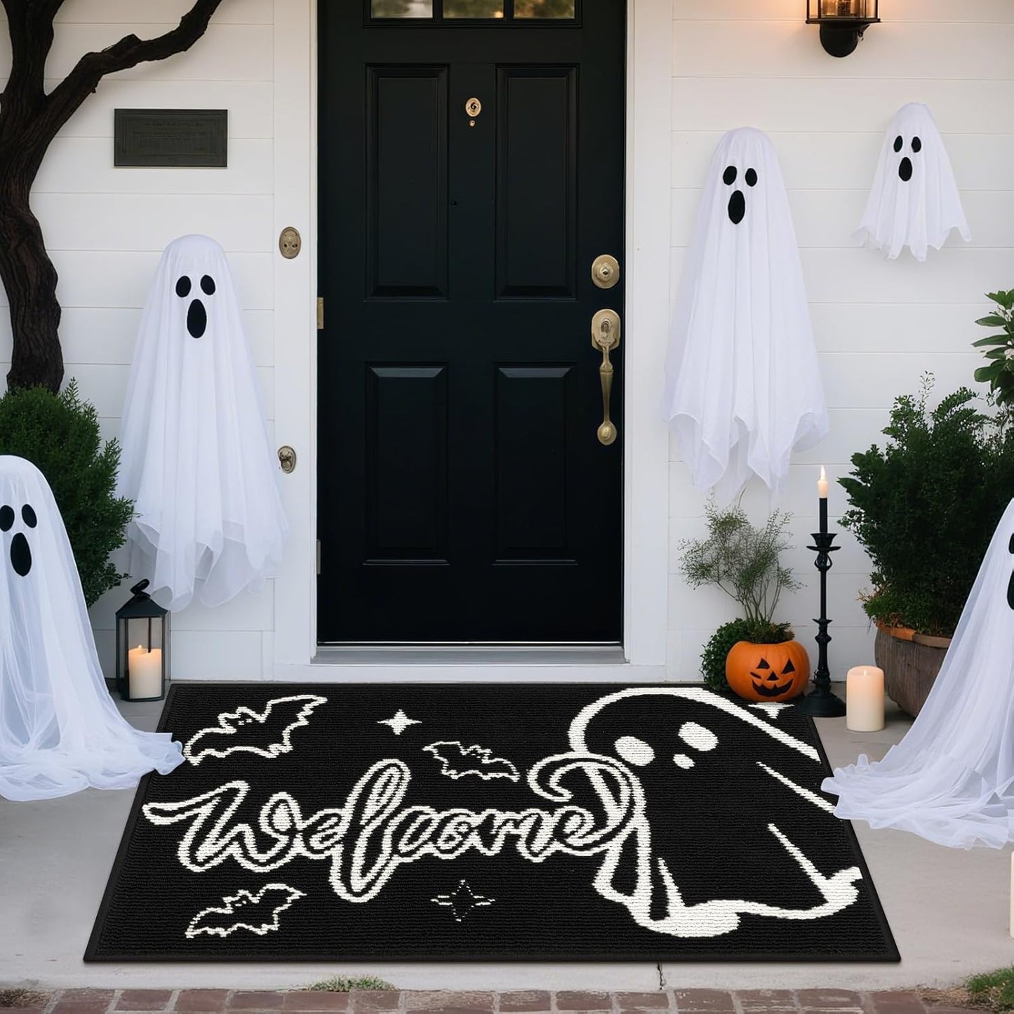 Ileading Halloween Door Mat for Spooky Fun Entryway Decor