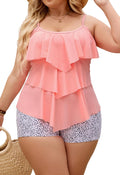 Tankini Swimsuit Two Piece Plus Size - Tummy Control Ruffle Tankini