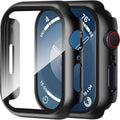 Smiling 2 Pack Apple Watch SE 2/6/5/4 44mm Case with Built-in Glass Screen Protector - Black