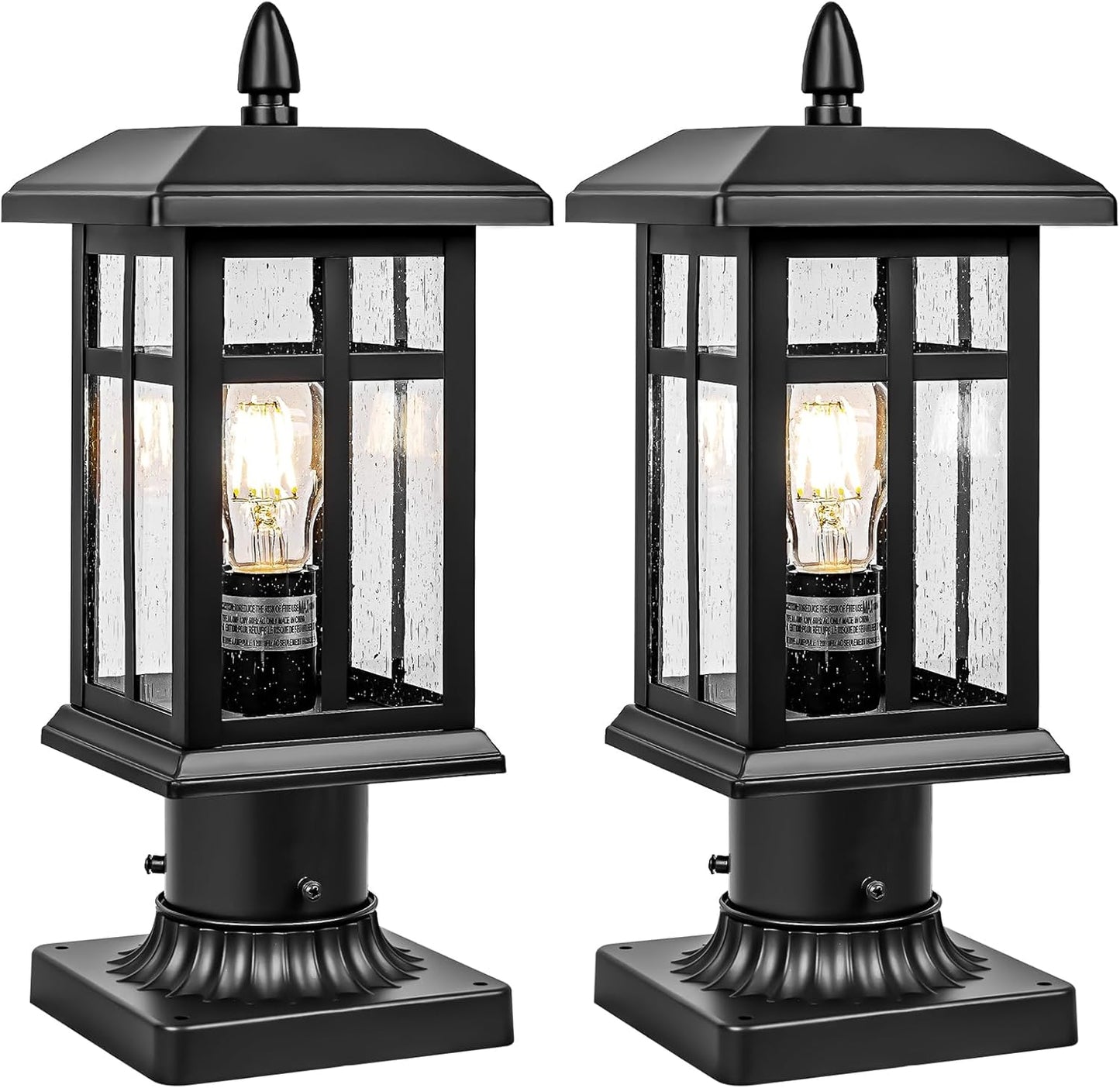 Outdoor Post Light with Pier Mount Base for Garden and Patio