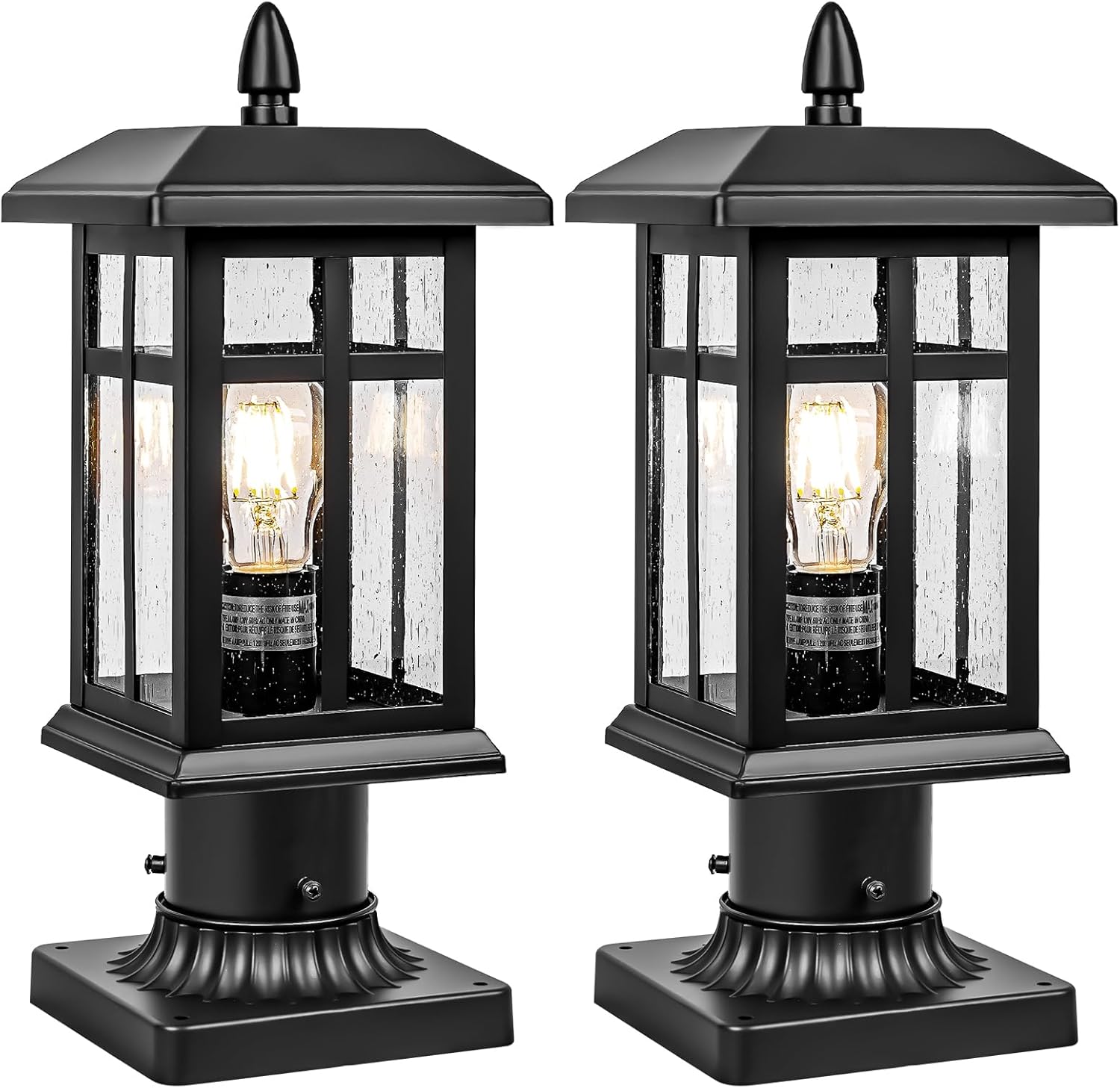 Outdoor Post Light with Pier Mount Base for Garden and Patio