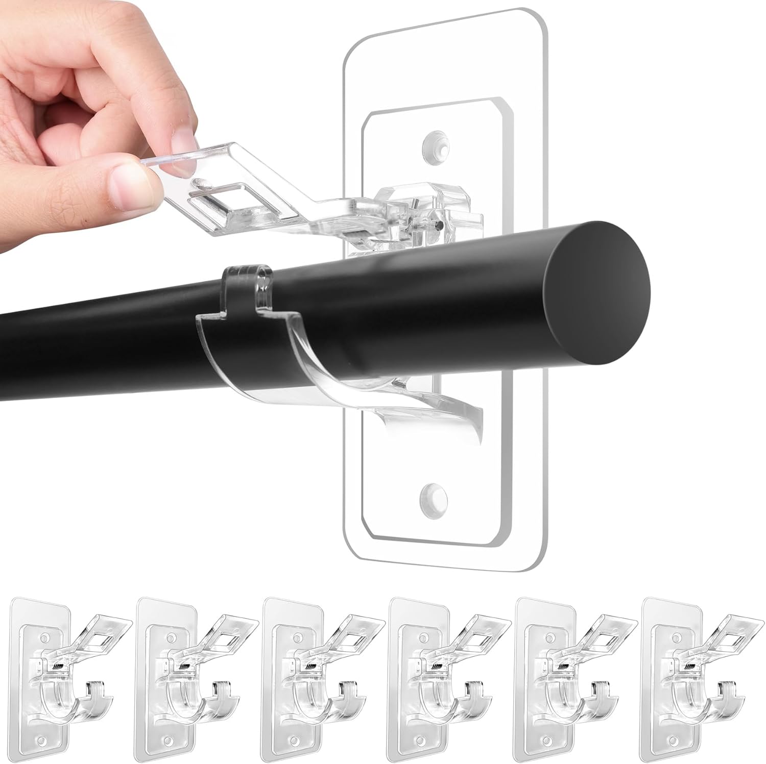 No Drill Curtain Rod Holders - Easy Stick-On Solution!