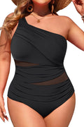 Plus Size One Piece Swimsuit - Tummy Control One Shoulder