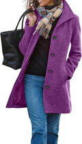 CHARTOU Women's Casual Thicken Wool Blend Stand Collar Pea Coat