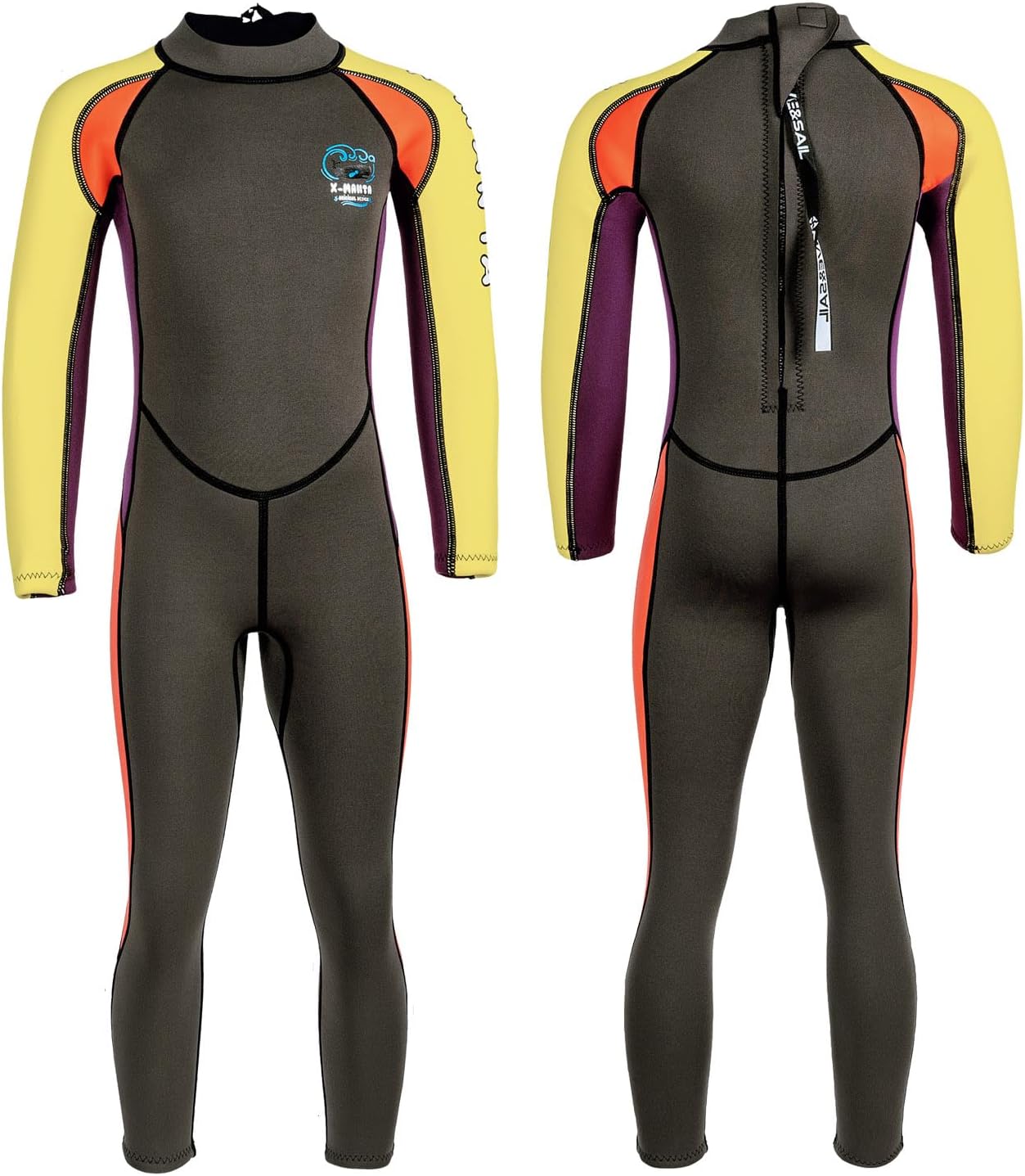 Kids Full Wetsuit 2.5mm Neoprene UV Protection for Swimming