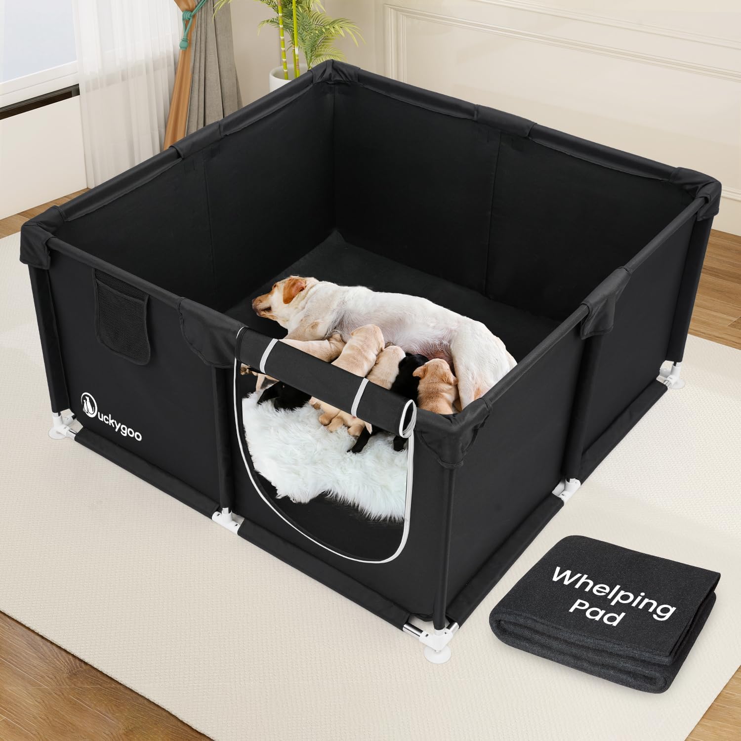 Whelping Box for Dogs - Spacious and Safe Play Pen for Puppies