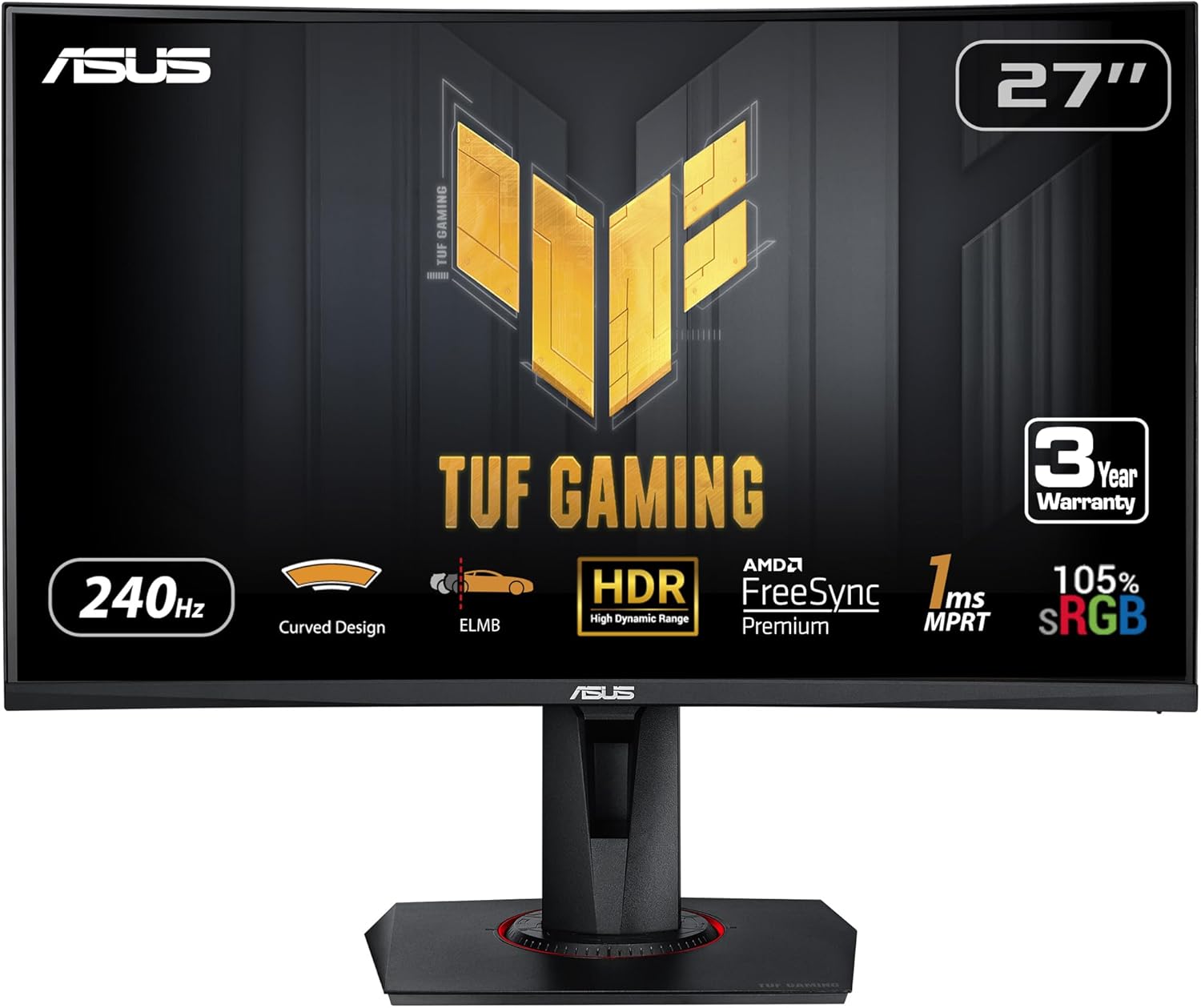 ASUS 27'' TUF Gaming Curved Monitor - 240Hz Full HD