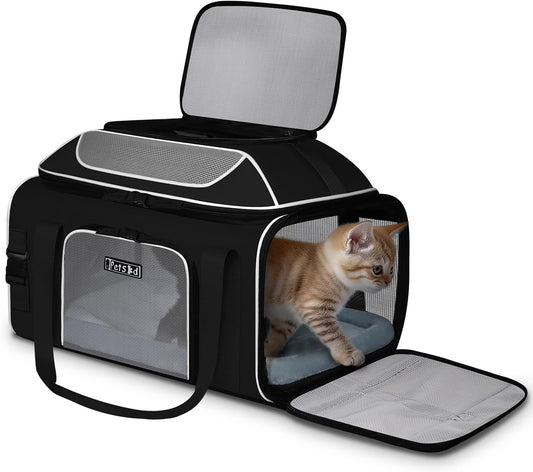 Petskd Top-Expandable Pet Carrier for Small Dogs and Cats