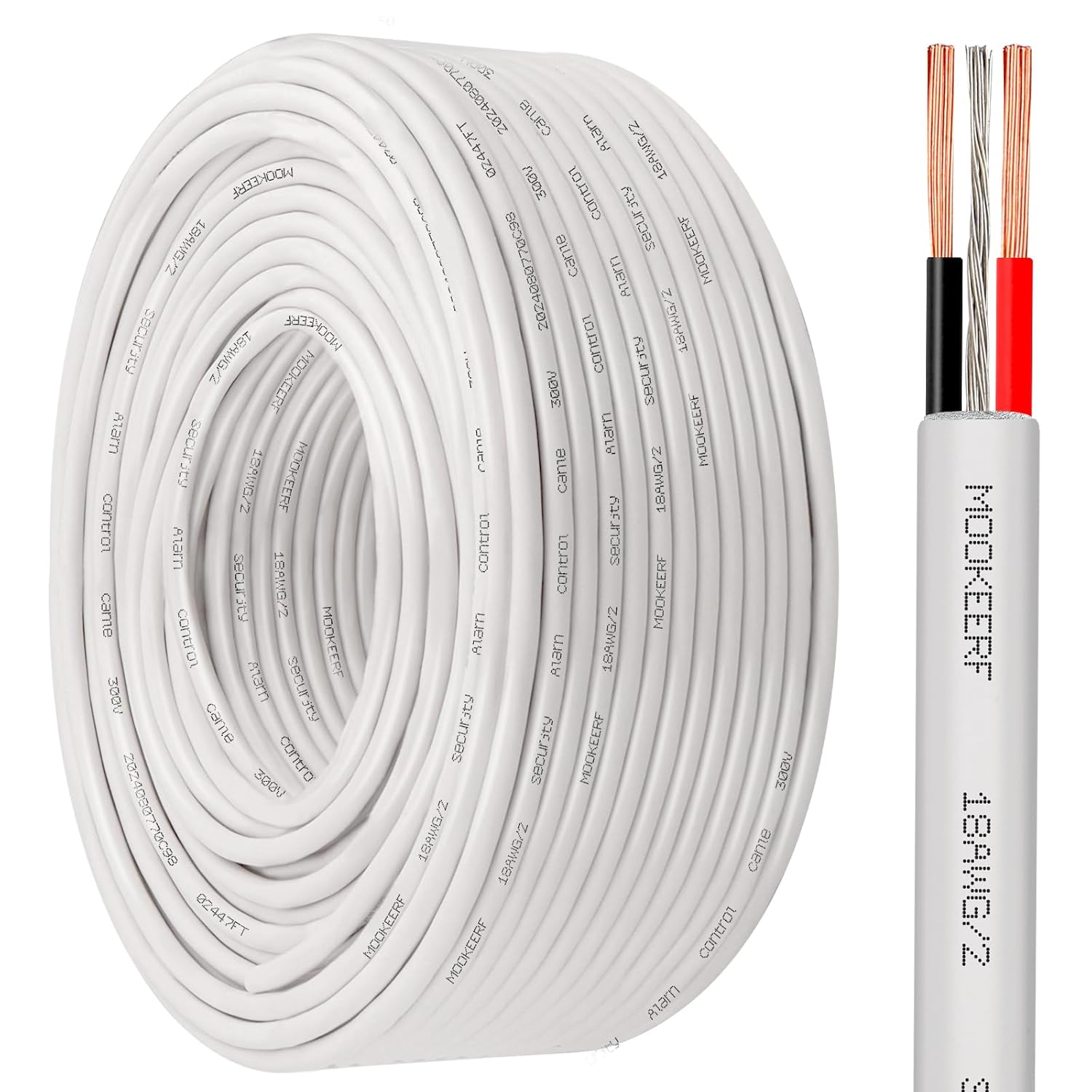 18 AWG 2 Conductor Shielded Plenum Cable for Security Systems
