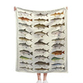 Fishing Blanket Fishing Enthusiast Throw Blanket - Educational Fish