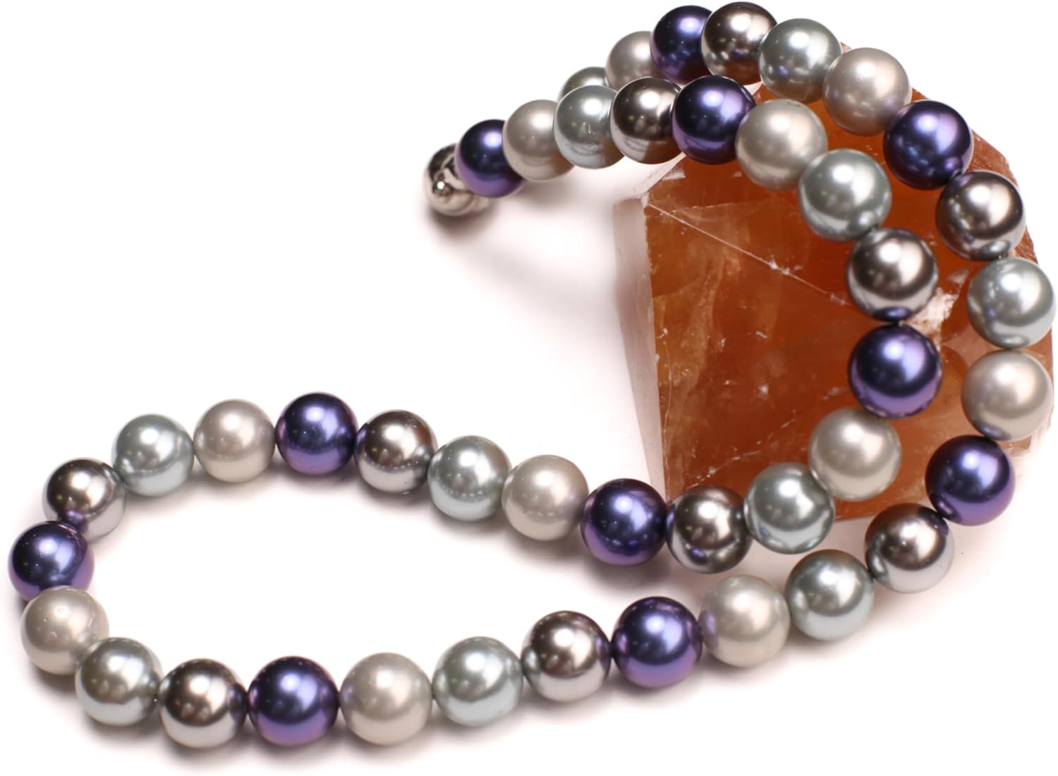 South Sea Shell Pearl 10mm Tri Color Statement Necklace Gift
