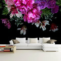 Purple Peony Floral Wallpaper Mural for Bedroom - Tropical Botanical