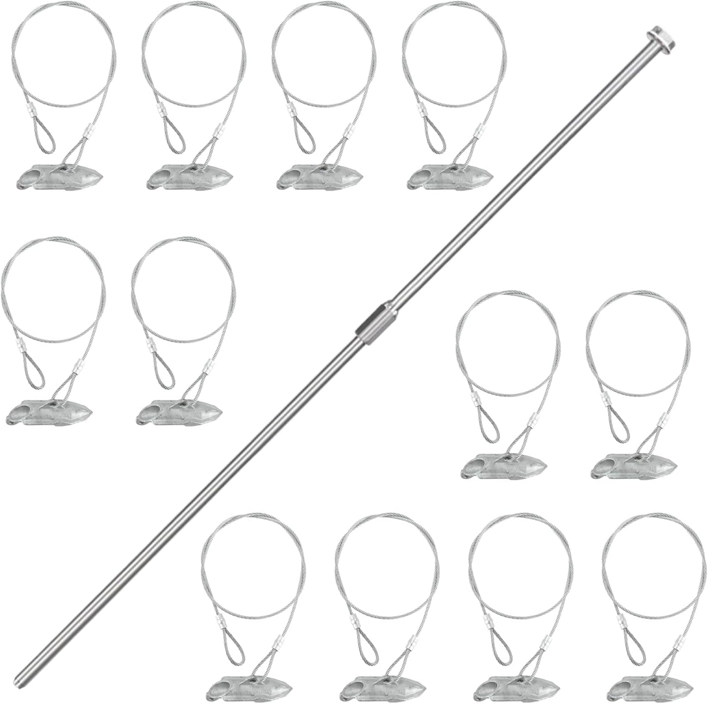 12 Pack Ground Earth Anchors with Drive Steel Tool for Security