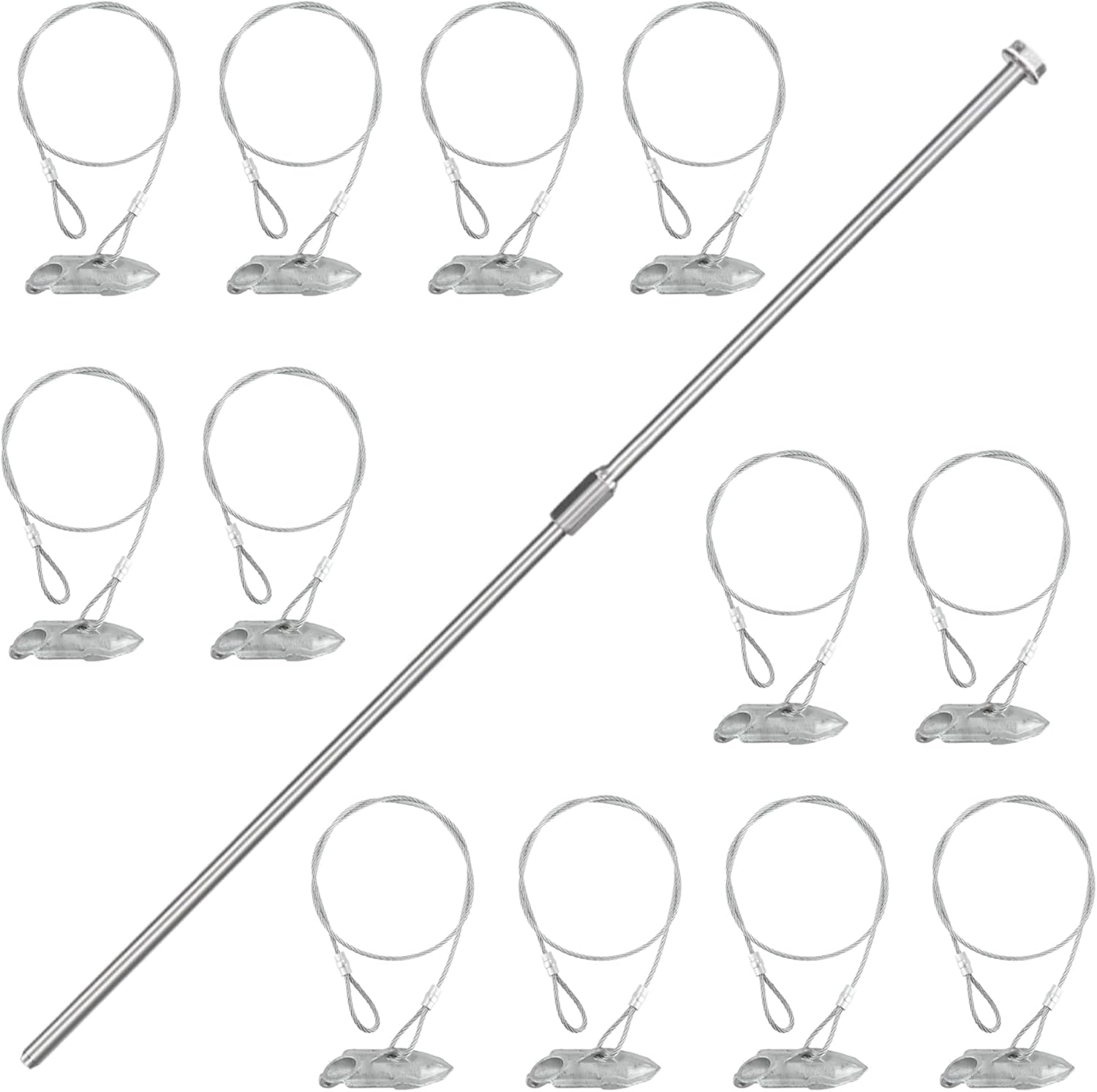 12 Pack Ground Earth Anchors with Drive Steel Tool for Security