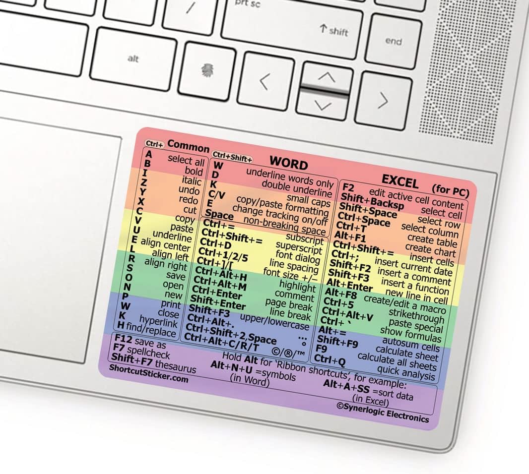 Excel Shortcuts Rainbow Sticker