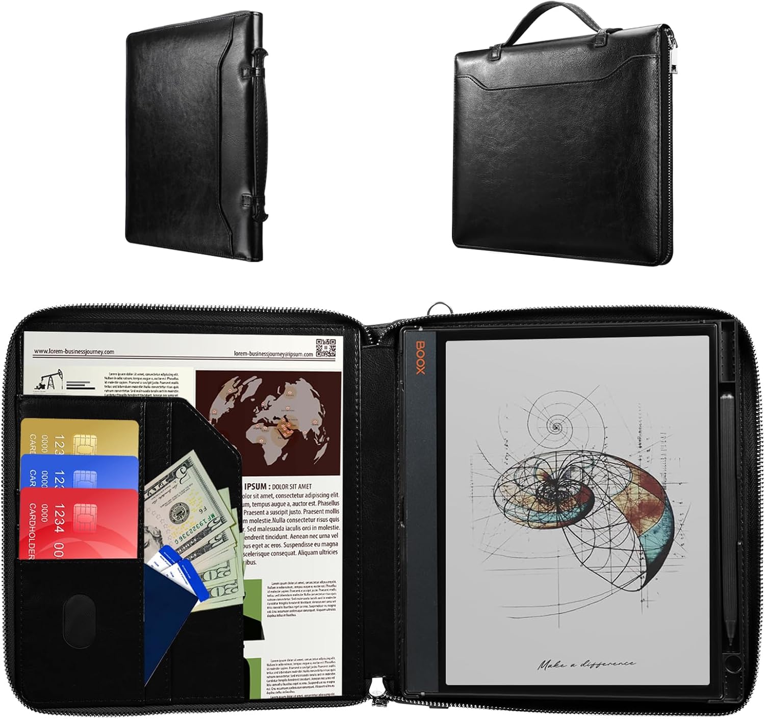 Boox Note Air4 C Case with Zipper & Pen Holder for Business Use