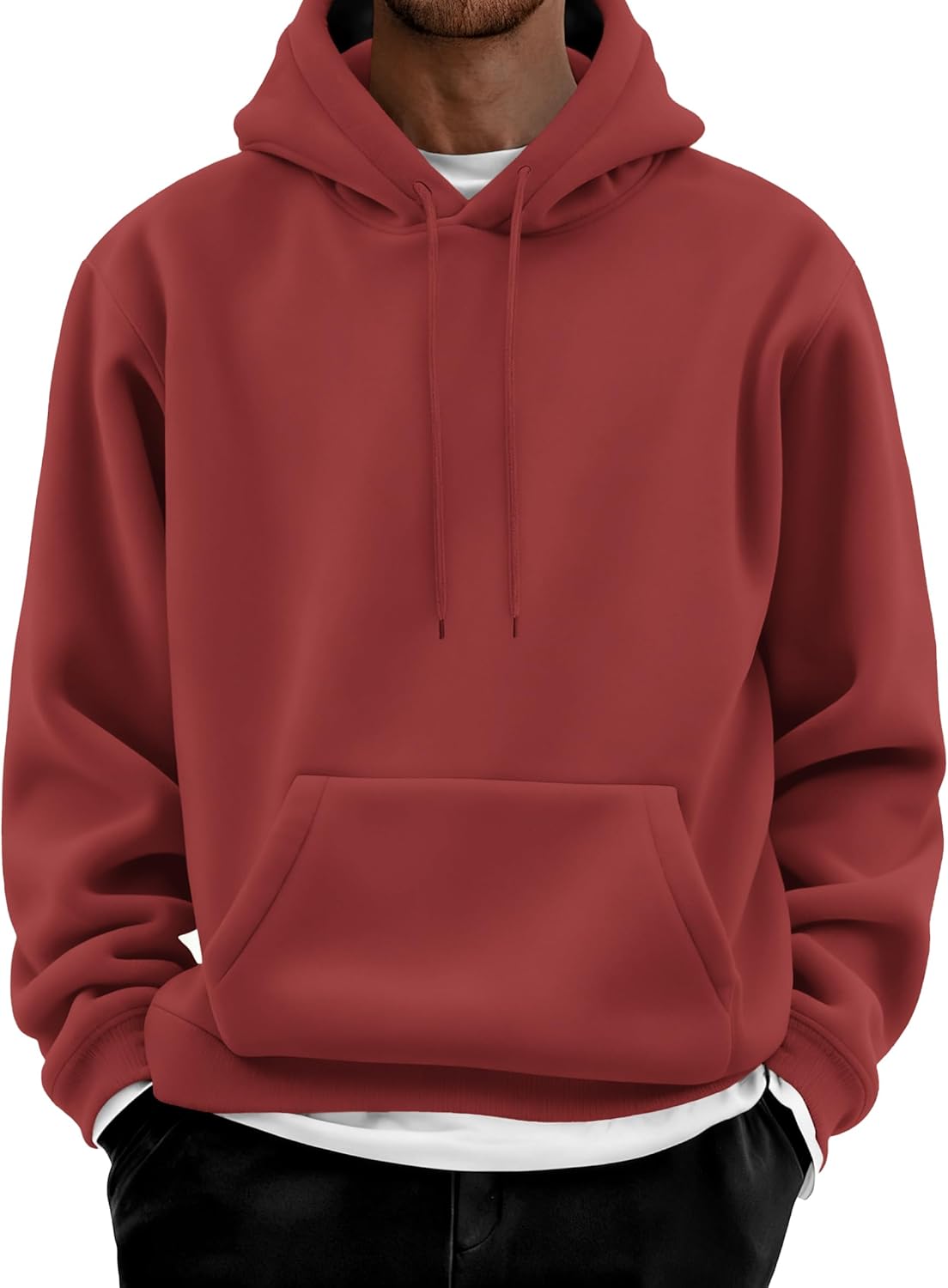 Men's Cotton Fleece Hooded Sweatshirt for Casual Comfort