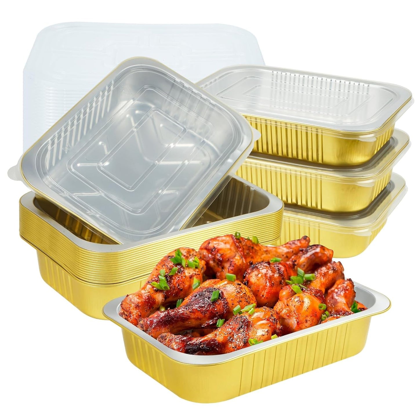 20 Pack Heavy Duty Aluminum Foil Pans with Lids for Baking