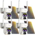 LETSCSEE 4Pk Solar Outdoor Security Cam 360 View IP-65