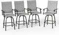 Outdoor Swivel Patio Bar Stools Set of 4 for Stylish Seating