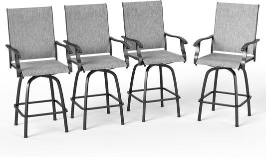 Outdoor Swivel Patio Bar Stools Set of 4 for Stylish Seating
