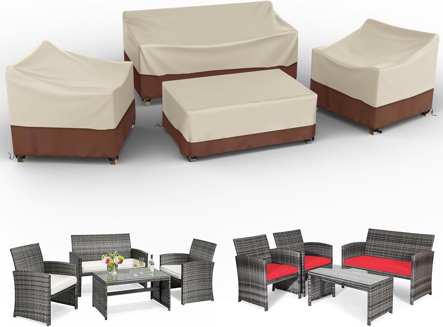 Gasadar Patio Furniture Cover Set for All-Weather Protection